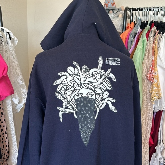 NWT sold out Crooks & Castles full zip hoodie size navy XXL - Picture 4 of 8
